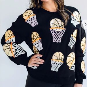 NWOT Basketball Sequin Women's Sweatshirt